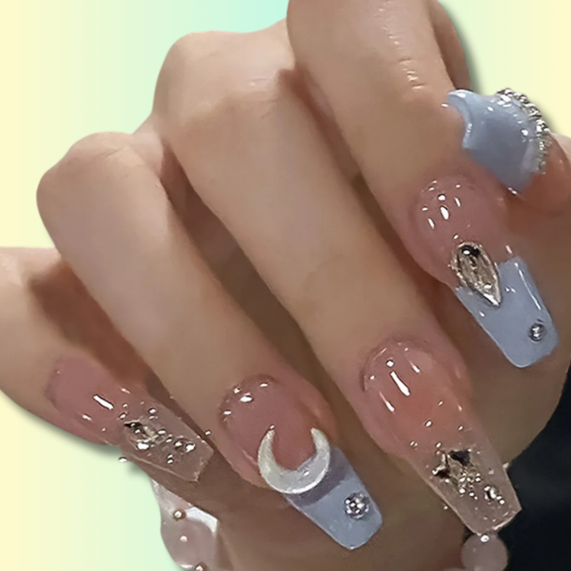 Lot de 24 Faux Ongles à Presser Kawaii