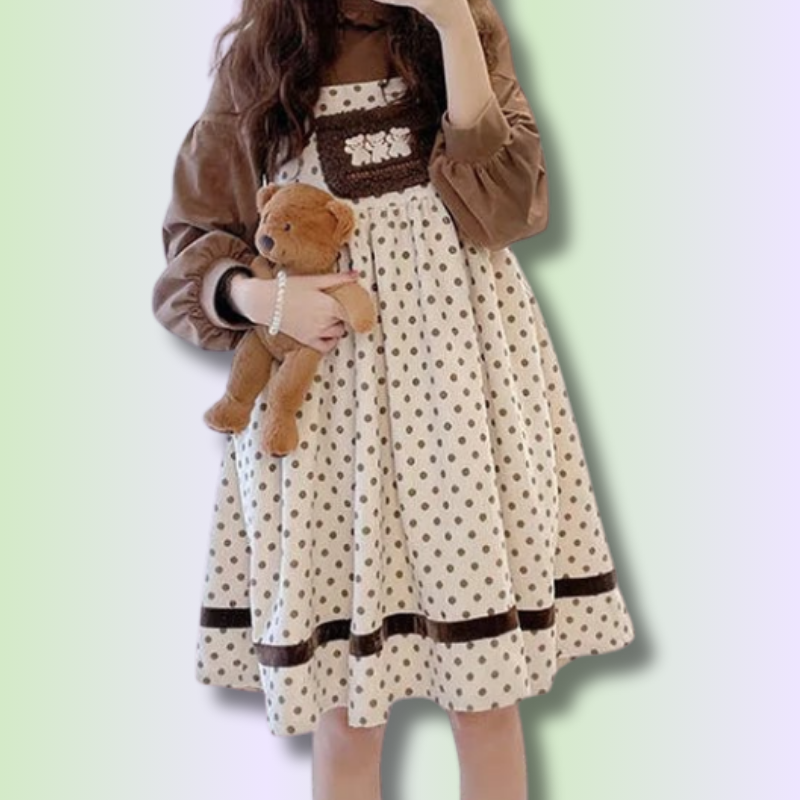 Kawaii Corduroy Overall Dress