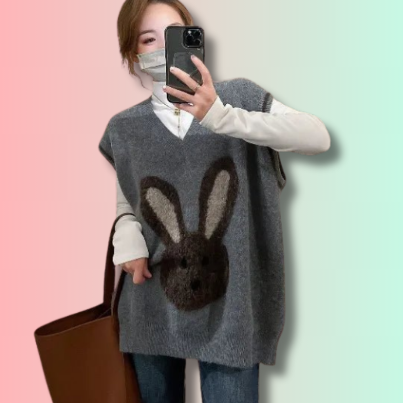 Gilet Kawaii Oversize Lapin