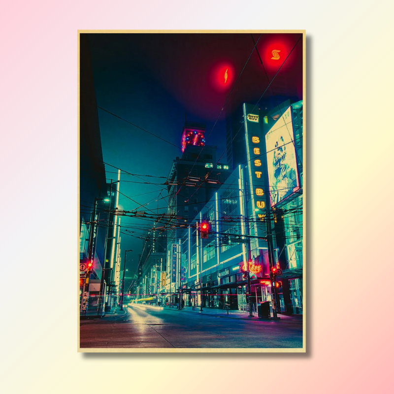 Night Neon City Poster