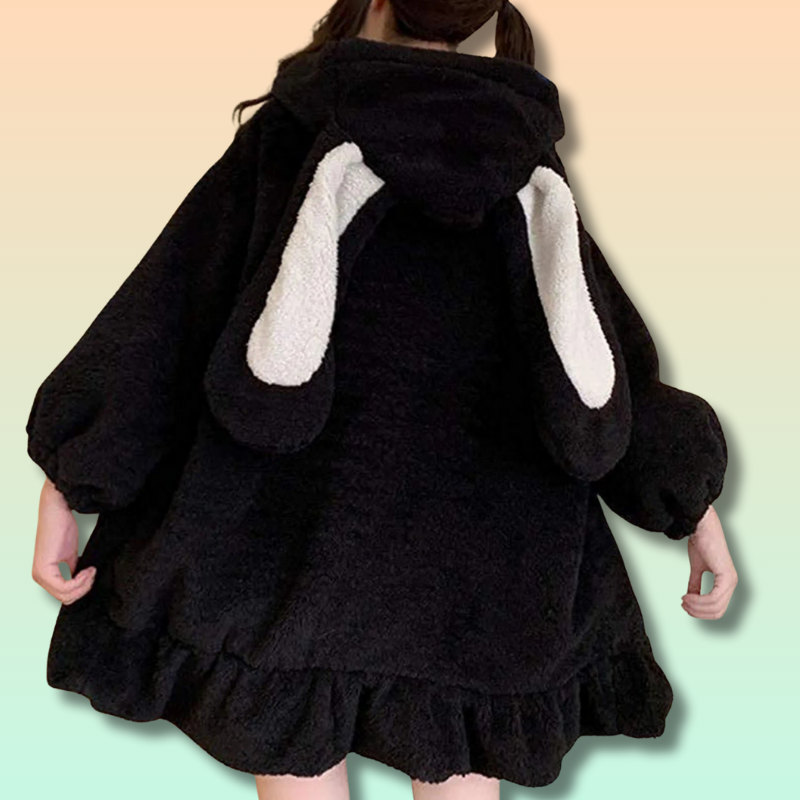 Fluffy Bunny Ear Hoodies