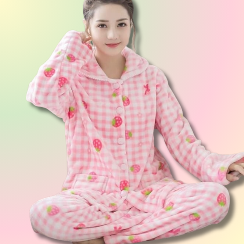 Kawaii Flannel Pajama Pants Set