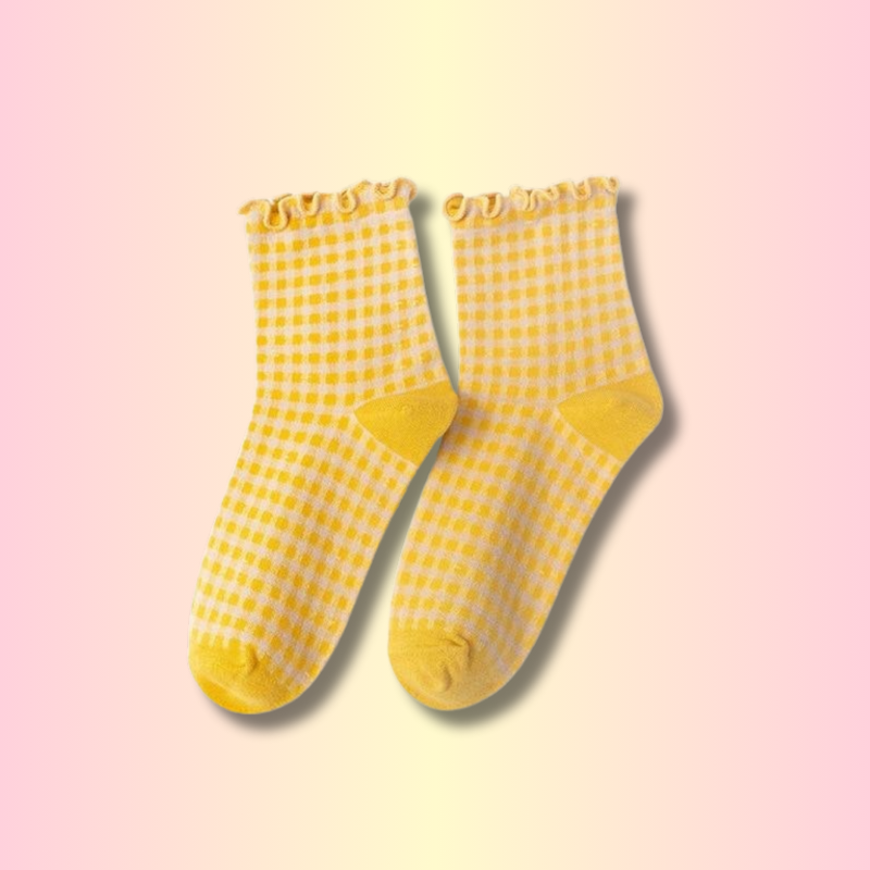 Kawaii Checkerboard Socks