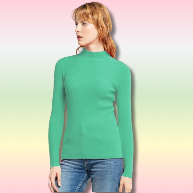 Pull Coréen à Col Roulé Femme