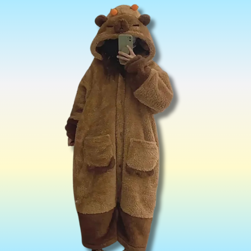 Capybara Hooded Pajamas Set