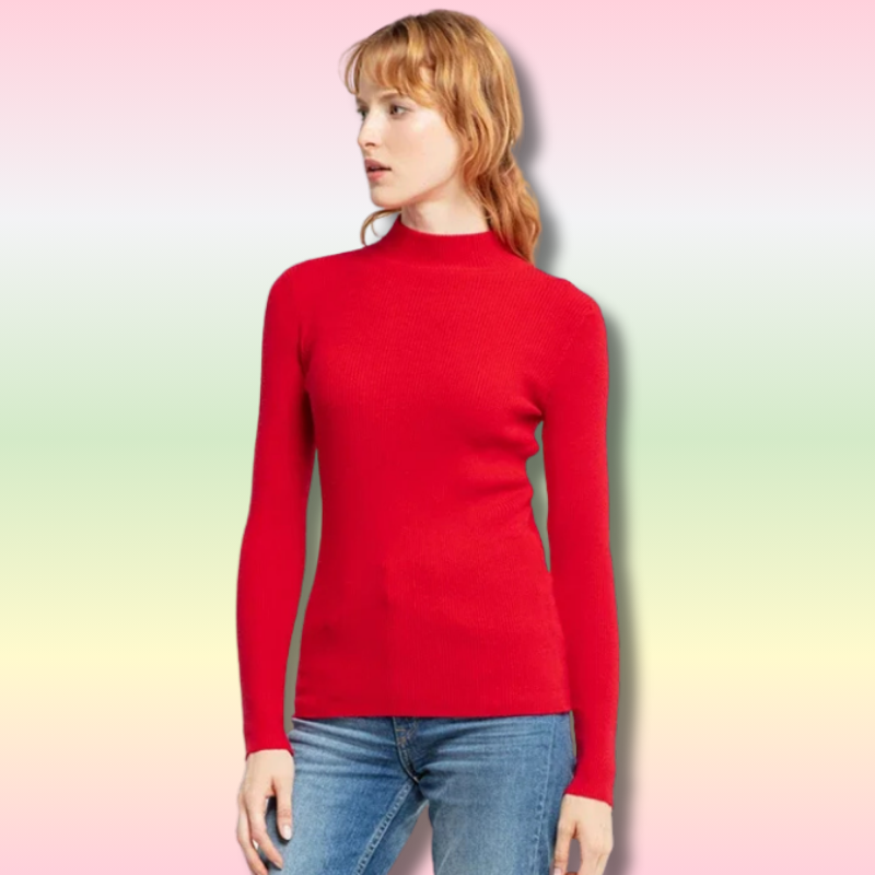 Pull Coréen à Col Roulé Femme