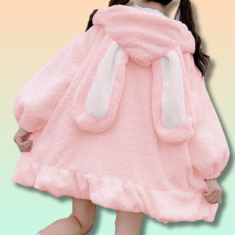 Fluffy Bunny Ear Hoodies