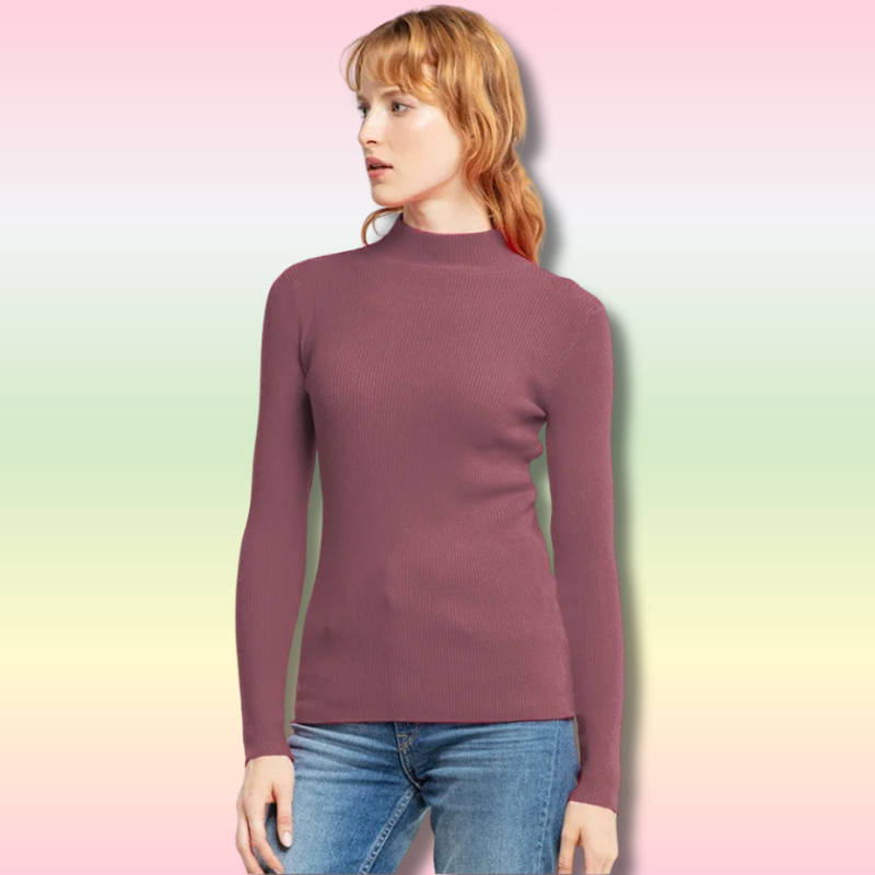 Pull Coréen à Col Roulé Femme