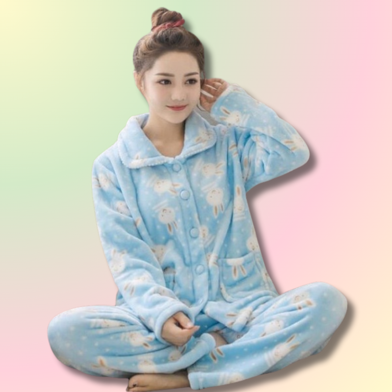 Kawaii Flannel Pajama Pants Set