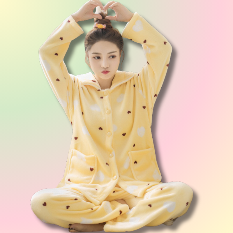 Kawaii Flannel Pajama Pants Set