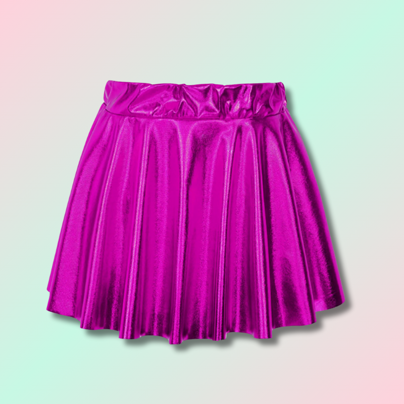 Kawaii Faux Leather Skirt