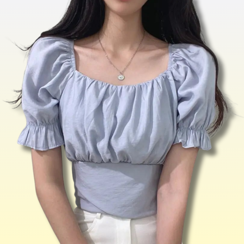 Puff Sleeve Kawaii Crop Top
