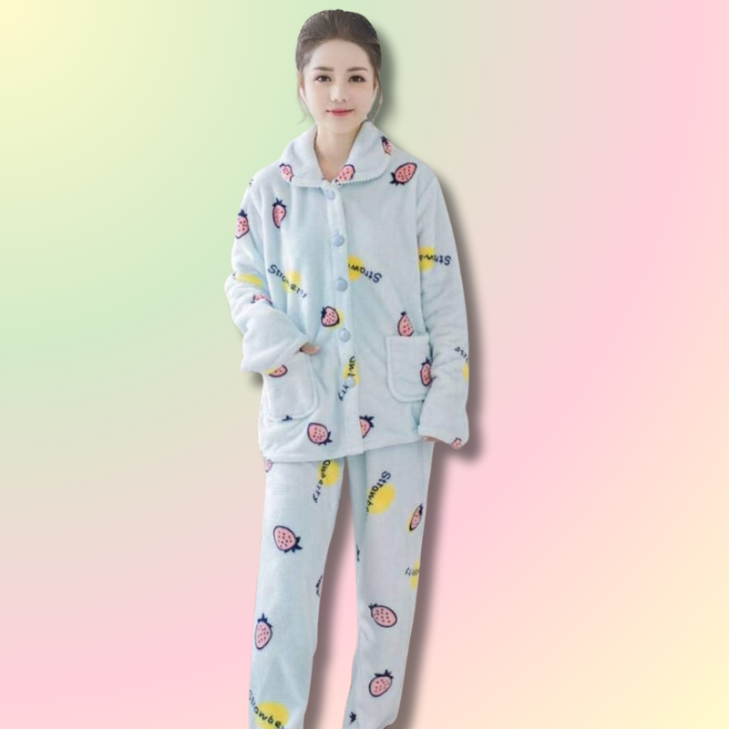 Kawaii Flannel Pajama Pants Set