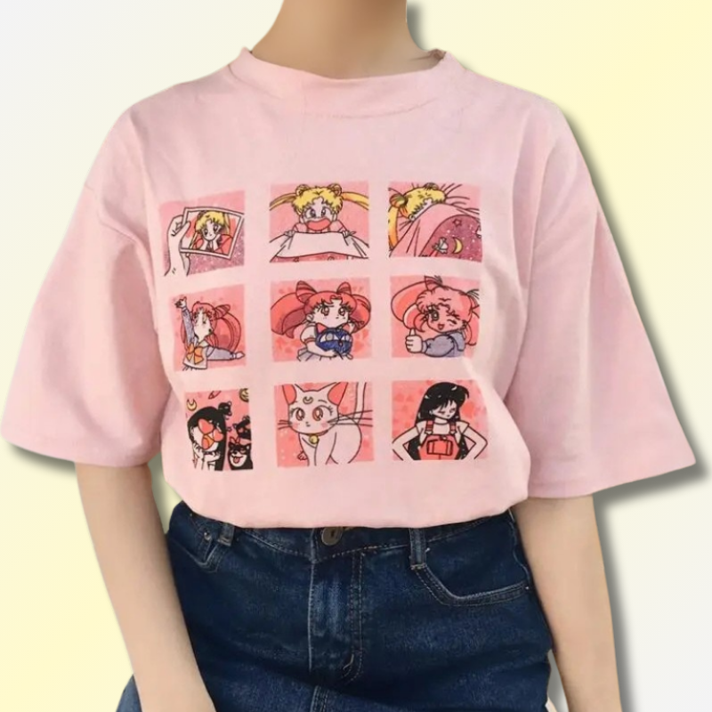Cute Cartoon Print Loose Shirt