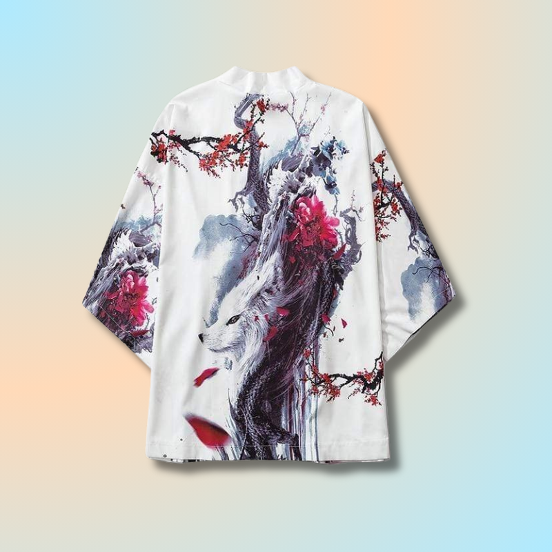 Kimono Cardigan Loup Blanc