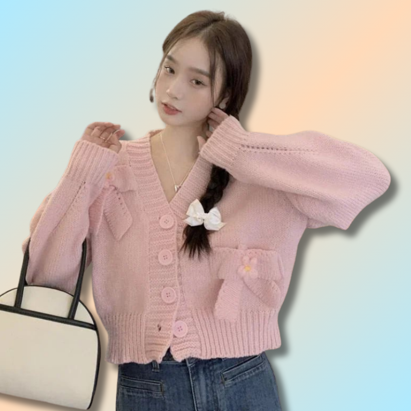 Kawaii Cardigan Couleur unie
