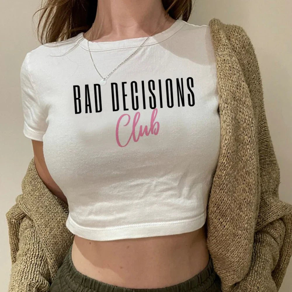 Printed White Crop Top