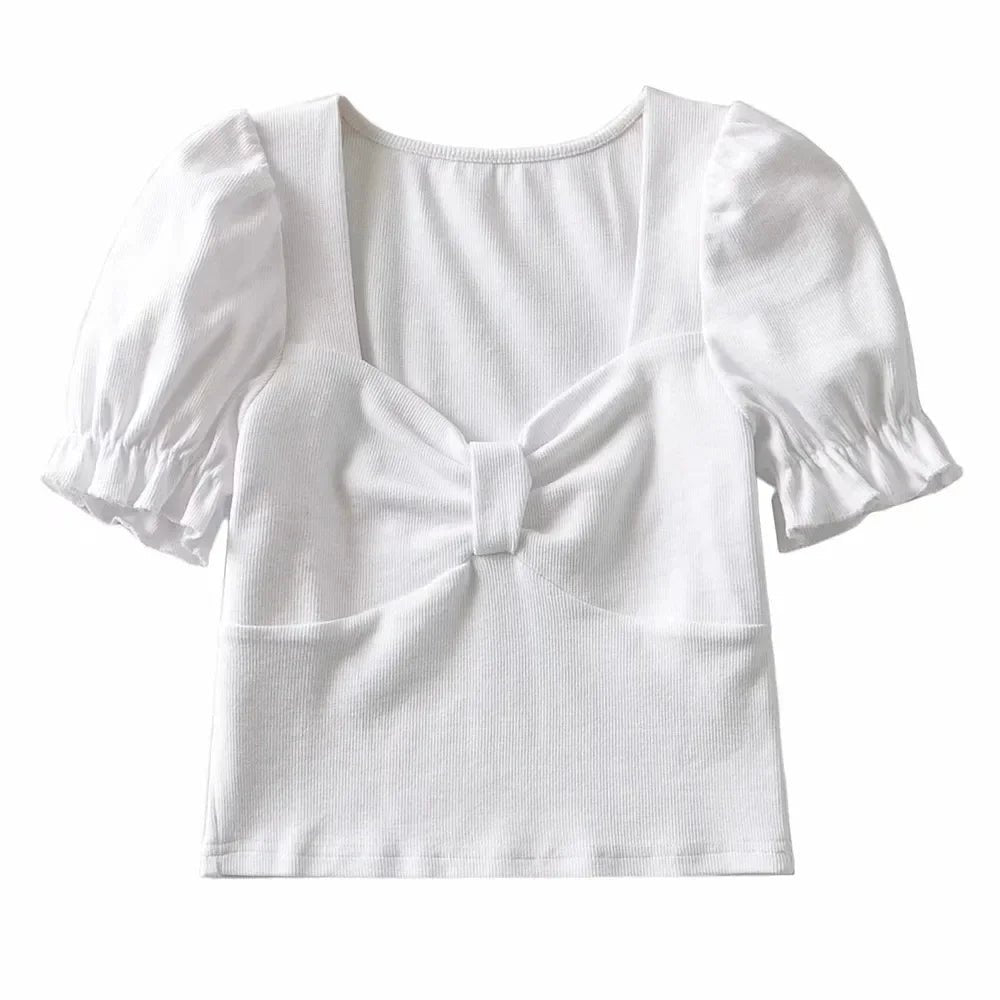 Kawaii Square Neck Crop Shirt