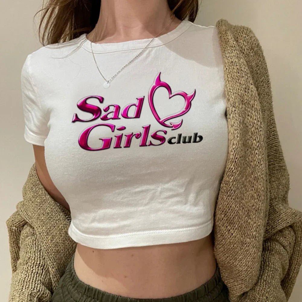 Printed White Crop Top