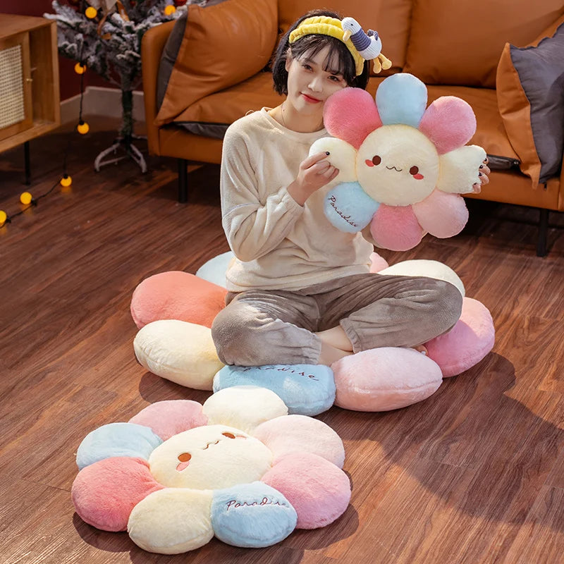 Kawaii Sunshine Flower Plush Cushion