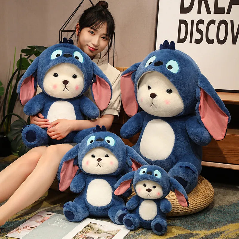 Cute Bear Turn Into Stitch Plush Toys