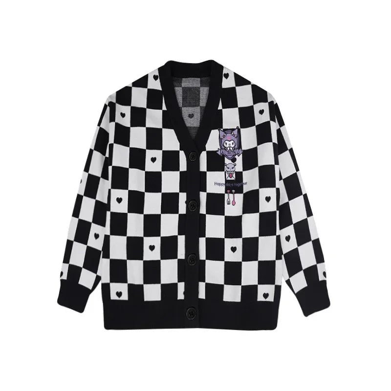 Cardigan Kawaii Carreaux