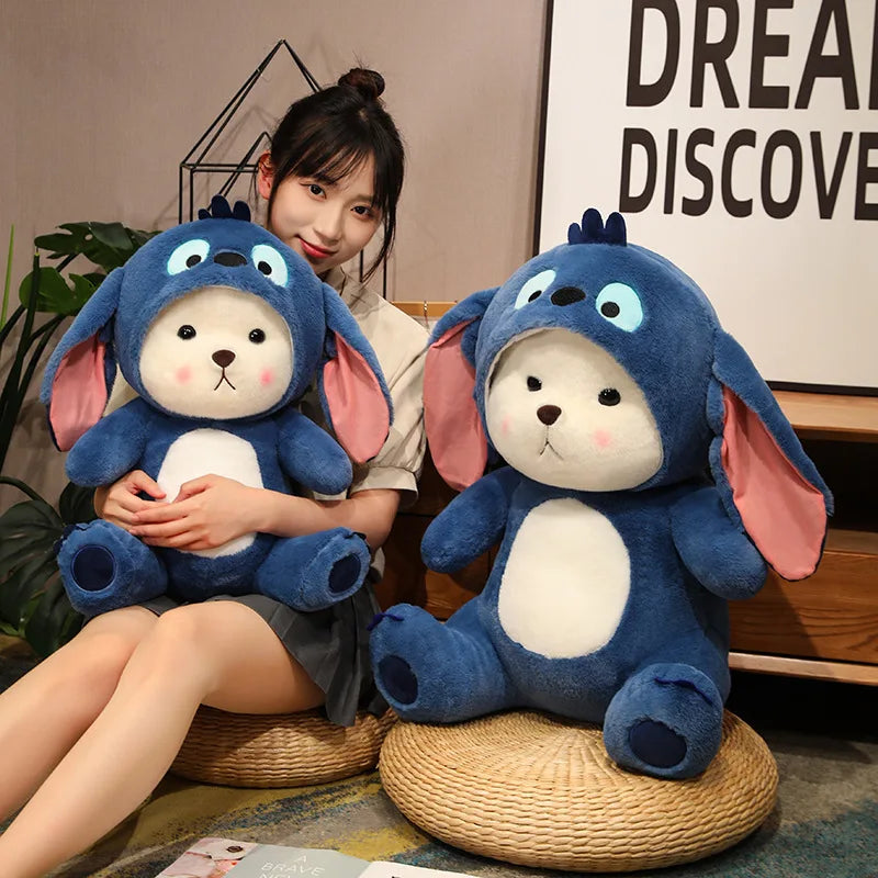 Cute Bear Turn Into Stitch Plush Toys