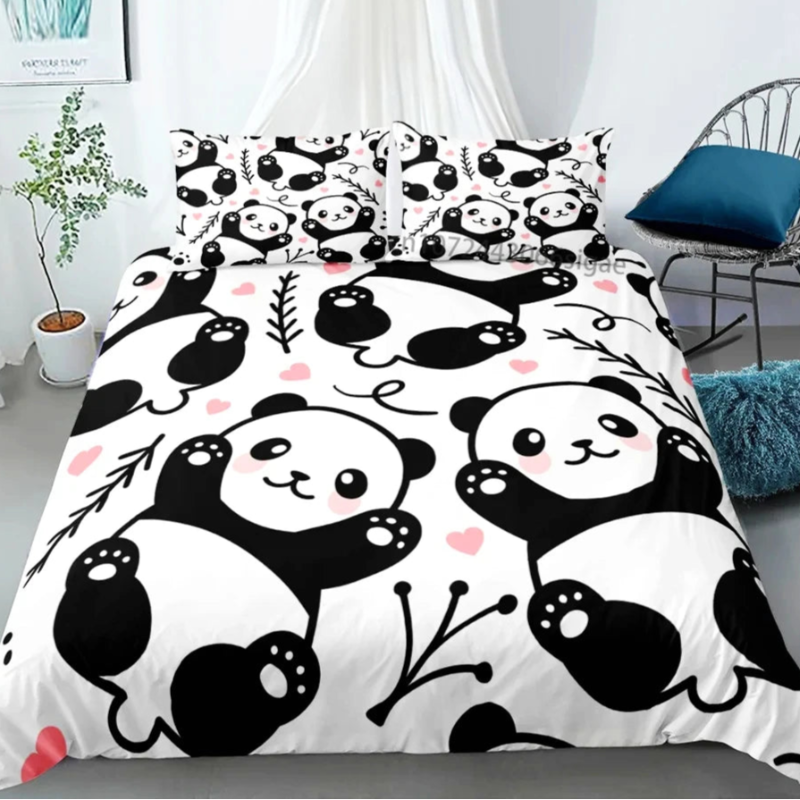 Kawaii Panda Bedding Set