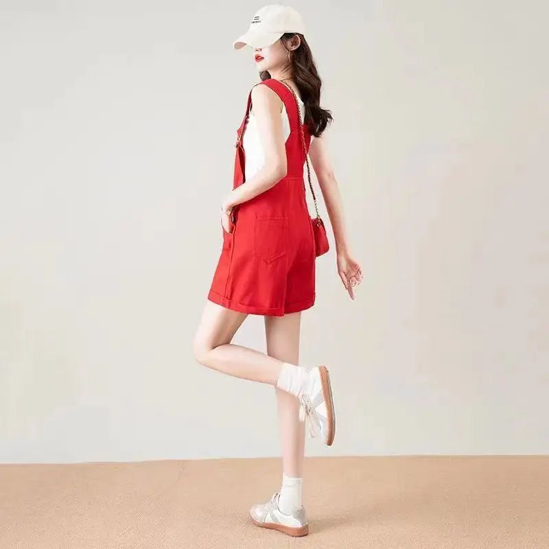 Salopette Short Rouge Kawaii