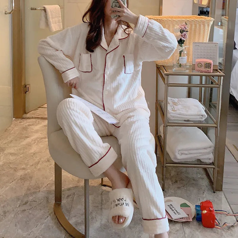 Winter Flannel Pajamas Set