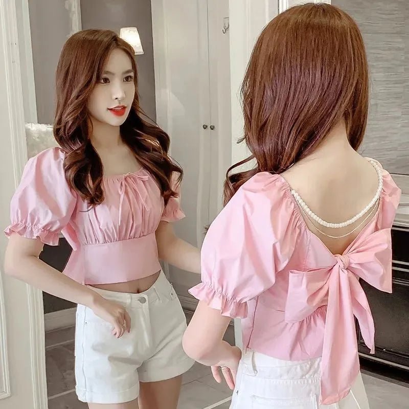 Kawaii Bow Tie Crop Top