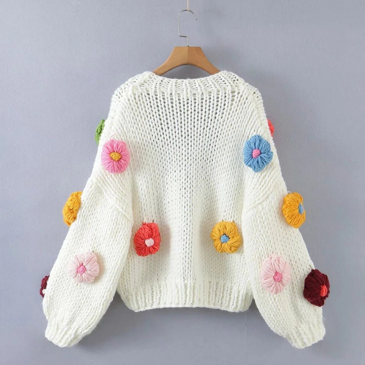 3d Flower Knit Cardigan