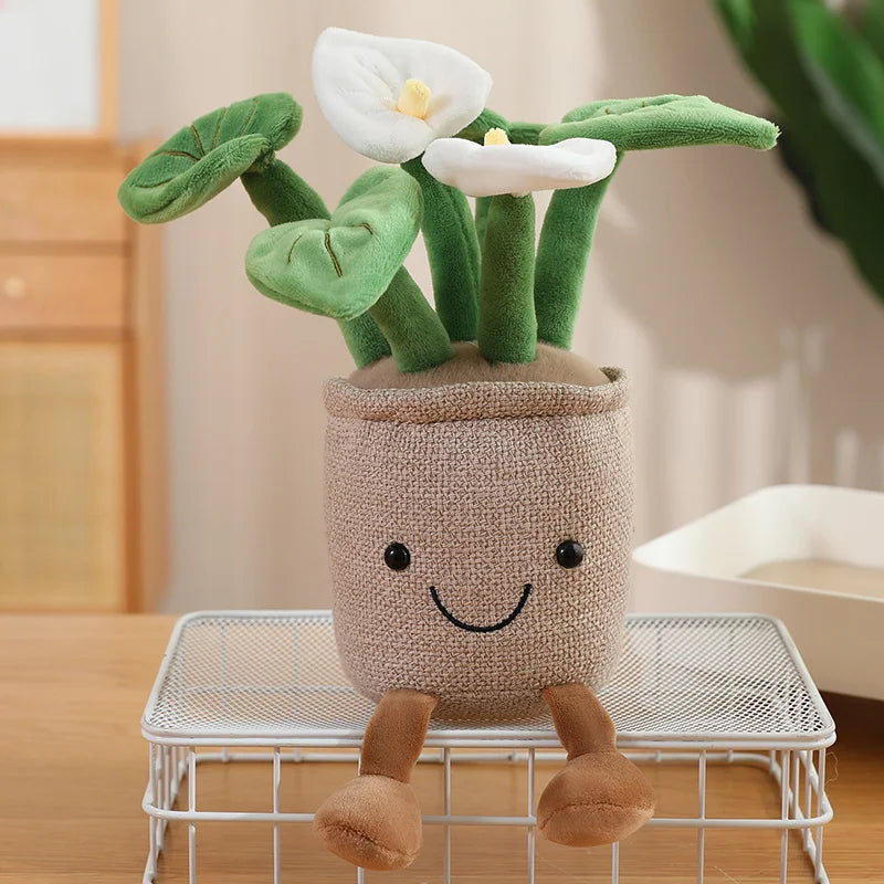 Peluche Plante en Pot Décorative