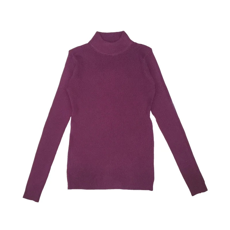 Pull Coréen à Col Roulé Femme