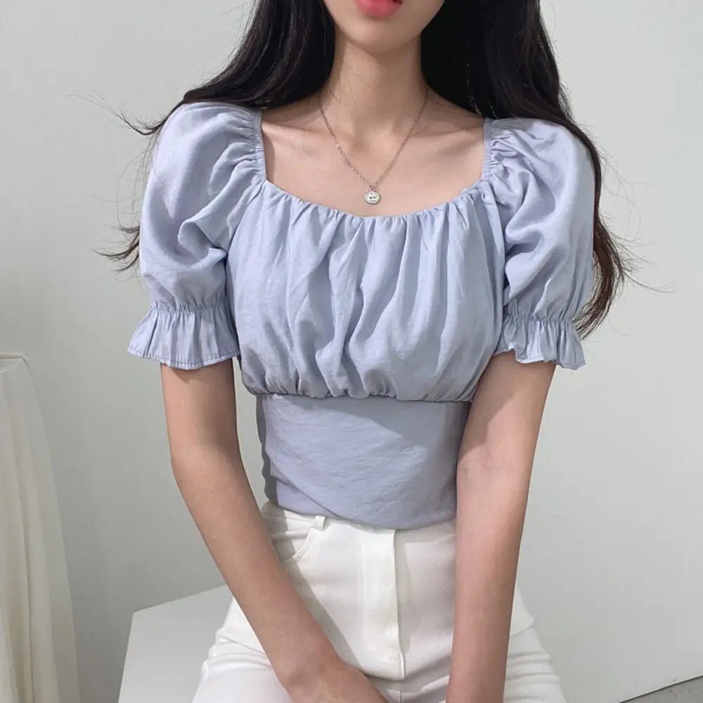 Puff Sleeve Kawaii Crop Top