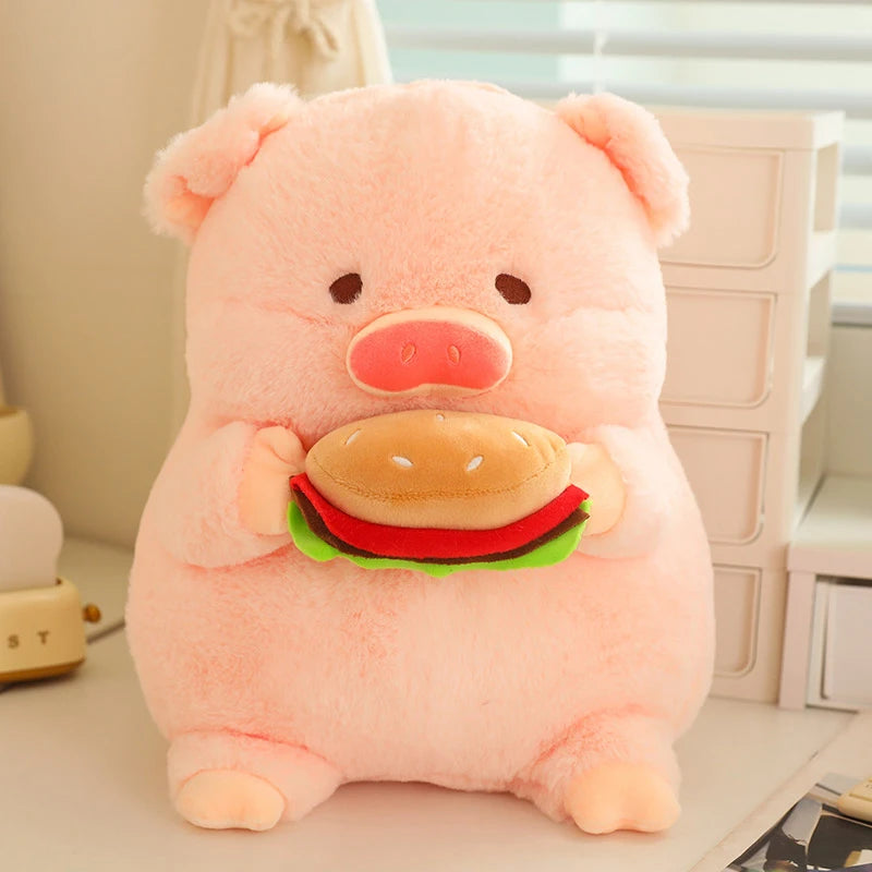 Chubby Hamburger & Cabbage Eating Pig Plushie