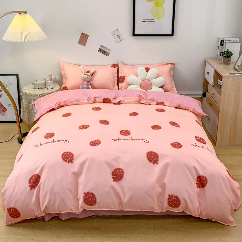 Kawaii Pink Bedding Set fo Girls