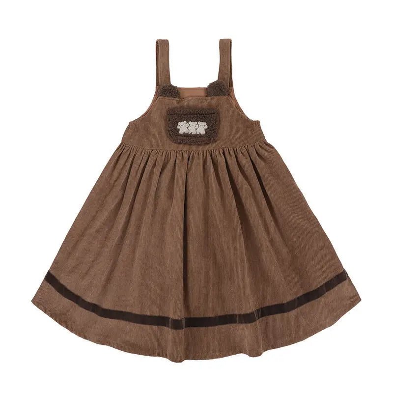 Kawaii Corduroy Overall Dress