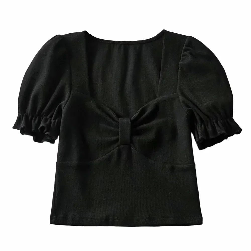 Kawaii Square Neck Crop Shirt