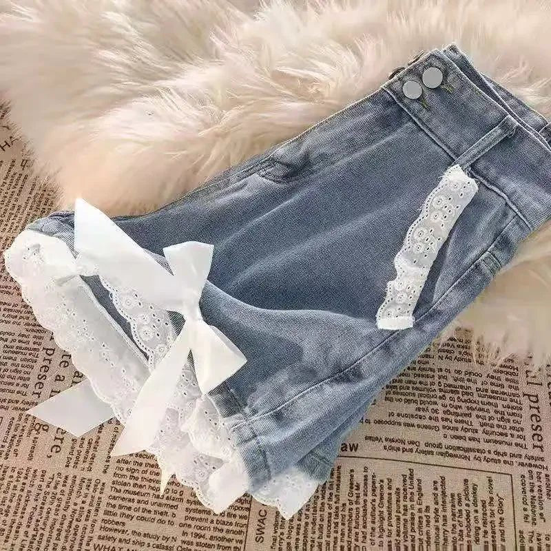 Kawaii Bow Denim High Waist Shorts
