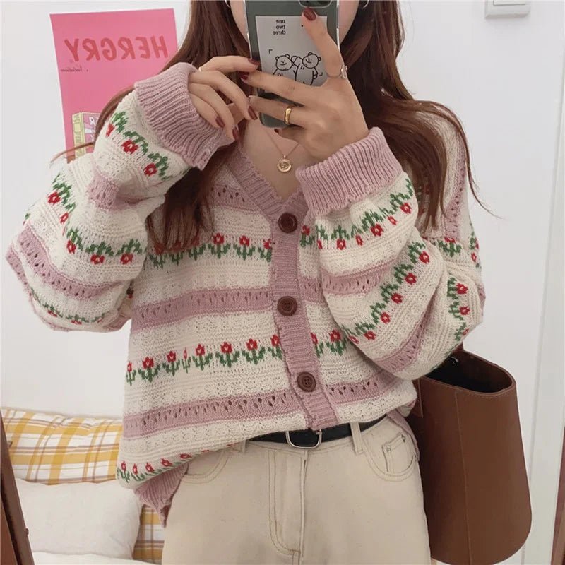 Cute Oversized Knitted Cardigan