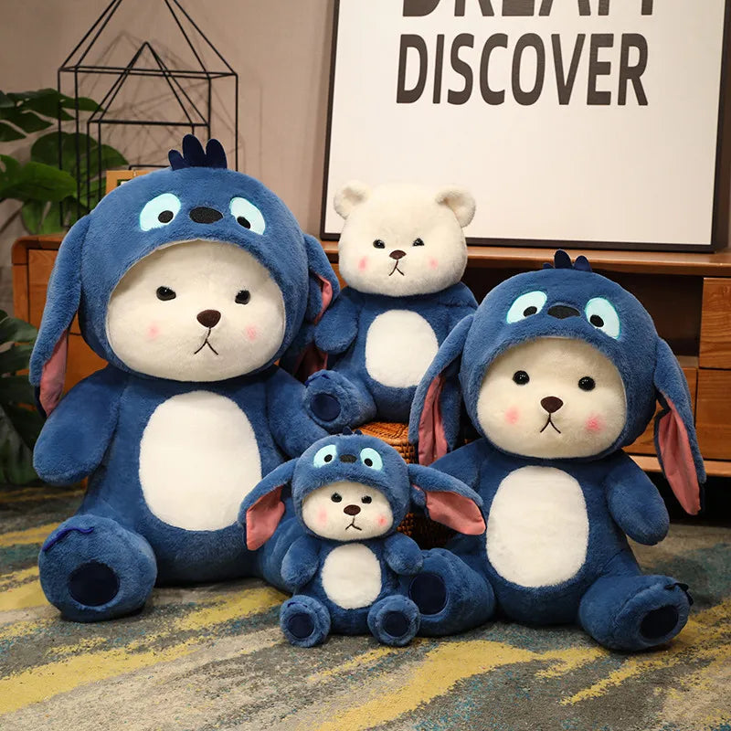 Cute Bear Turn Into Stitch Plush Toys