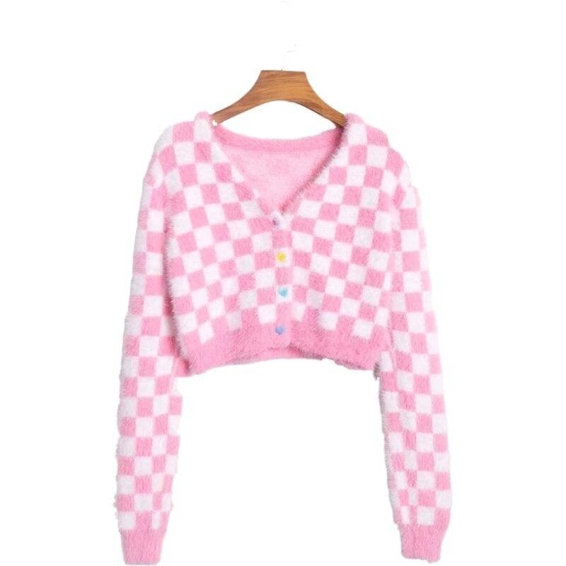 Gilet Damier Rose