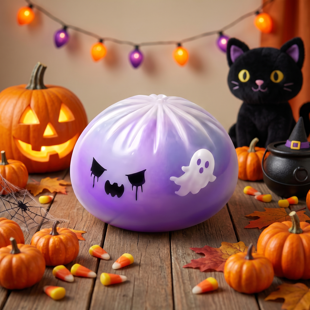 Jouet Squishy Fantôme Violet d'Halloween