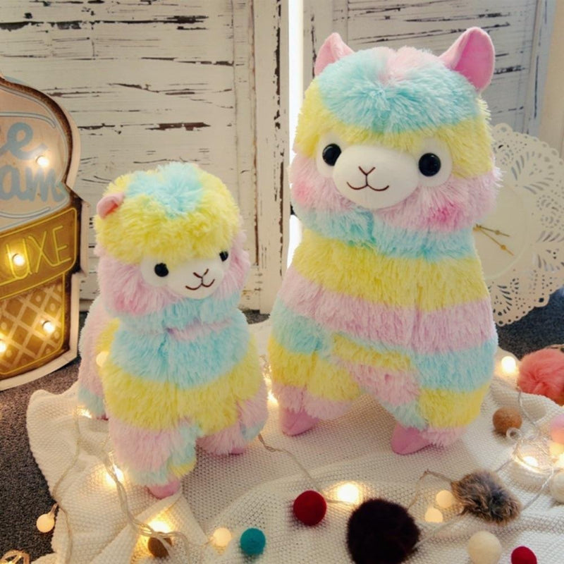 Kawaii Rainbow Alpaca Plush