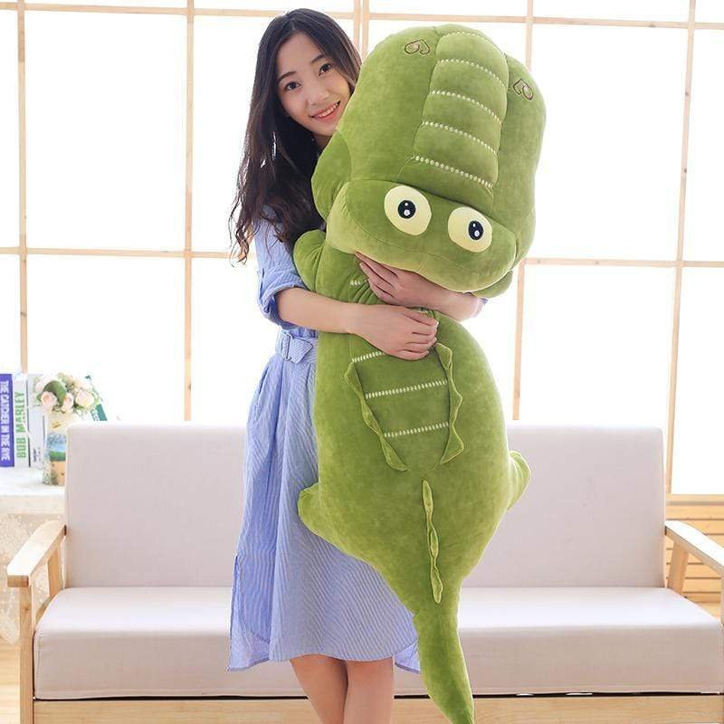 Soft Fluffy Green Crocodile Plush