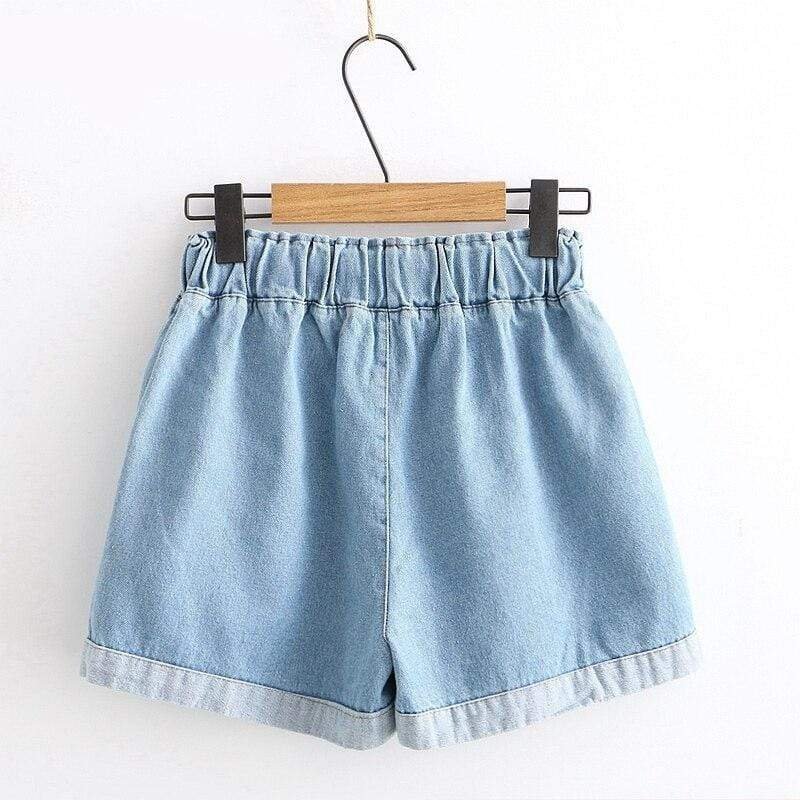 Ripped Denim Kawaii Shorts