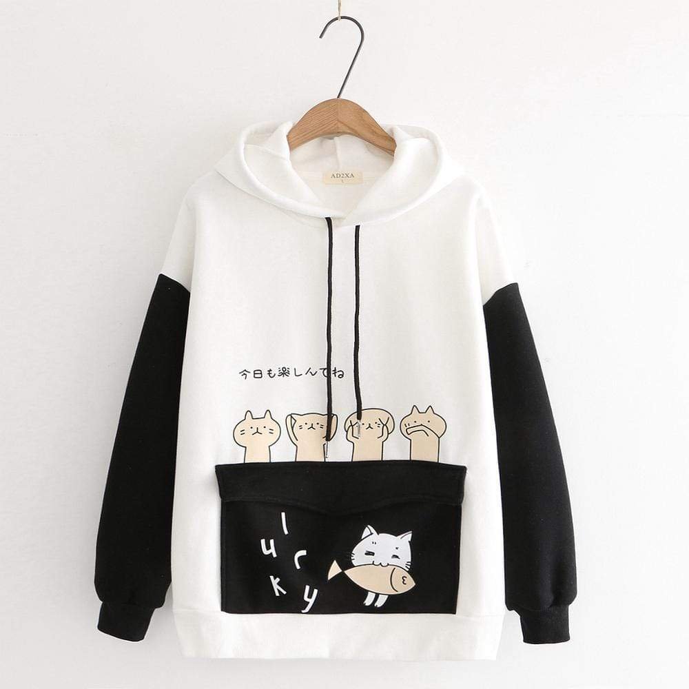 Kawaii Oversized Pocket Hoodie