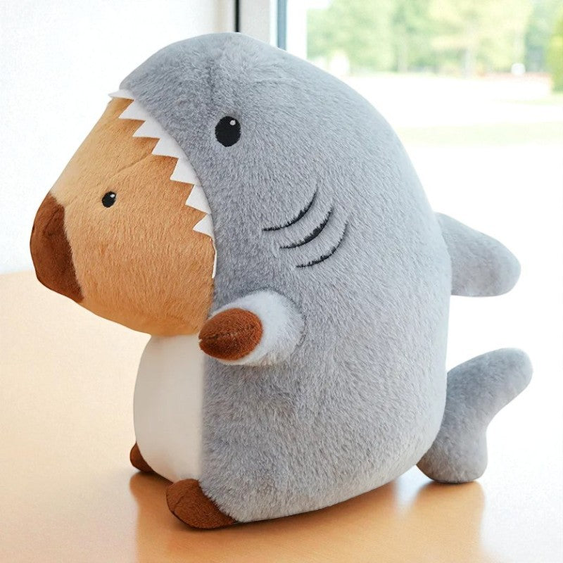 Kawaii Capybara Stuffed In Shark Plush