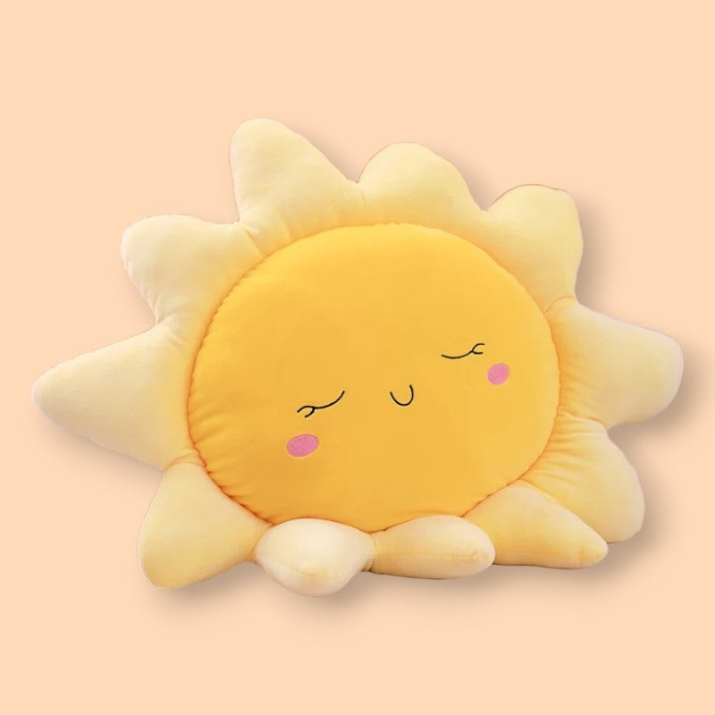 Kawaii Sun & Cloud Plush Cushion